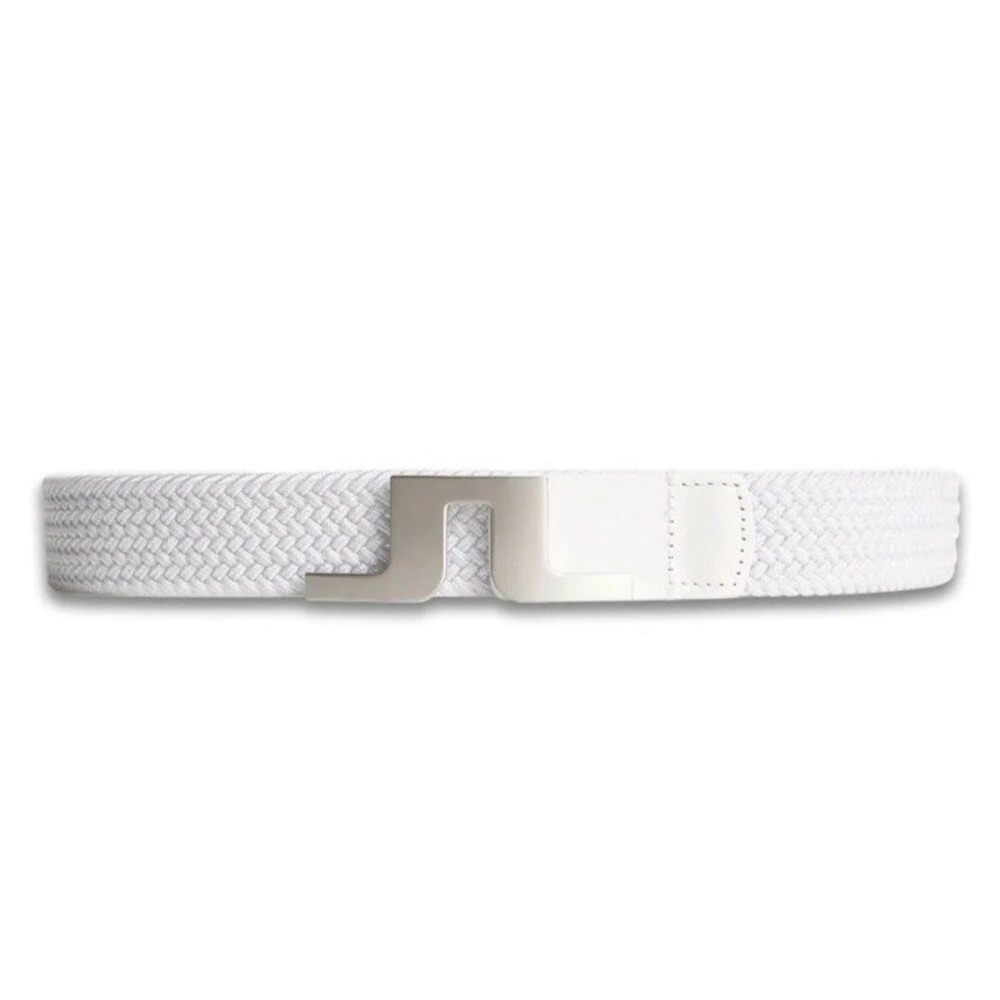 J. LINDEBERG Men Size 100cm/36-37" Berry Elastic Braided Golf Belt White FW25